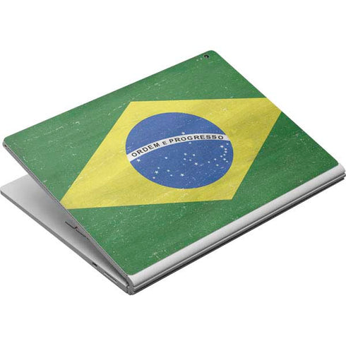 Brazil Flag Distressed Surface Book Skin
